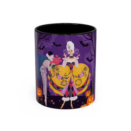 🎭🌹 The Harlequin Rose Masquerade Colorful Mug – Theatrical Halloween Romance