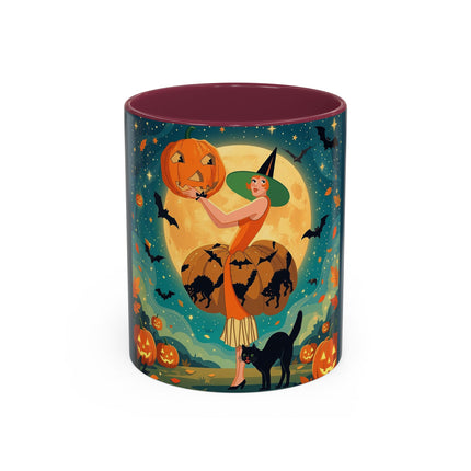 🦇🎃 The Witch Of Batwing Pumpkin Hollow Colorful Mug – Moonlit Halloween Charm