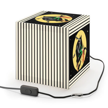 A Witch’s Moonlit Flight Light Cube Lamp