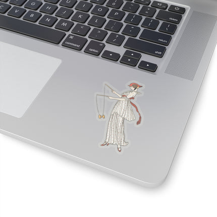 Robe de linon imprimé (Printed linen dress) by George Barbier Kiss-Cut Stickers (4 Sizes)
