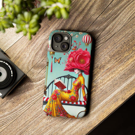 Reading In A Painted Garden Phone Cases