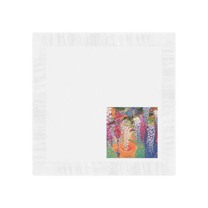 Golden Wisteria Elegance White Coined Napkins