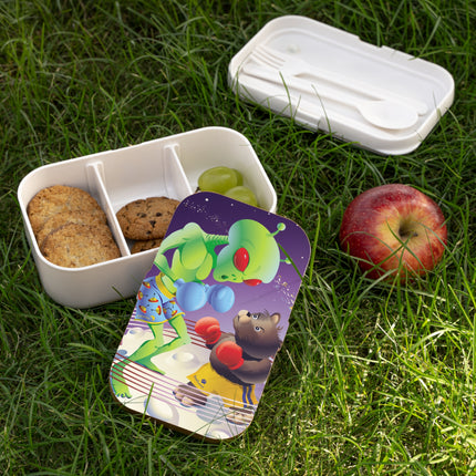 Galactic Showdown: Bear vs Alien Bento Lunch Box