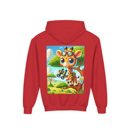 Giraffe Lookout Youth Hooded Sweatshirt – Adventure, Curiosity & Cozy Comfort