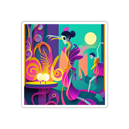 Dance of the Skeleton Ballerinas Die-Cut Stickers (5 Sizes)