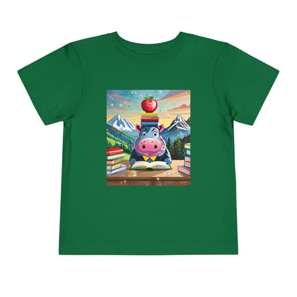 Hippos Hit the Books Toddler Short Sleeve Tee