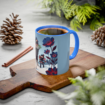 🎁🌺 The Christmas Gift Garden Stroll Colorful Mug – Art Deco Holiday Fantasy