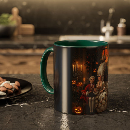 🌙🎃 The Moonlit Pumpkin Parlor Colorful Mug – Elegant Halloween Charm