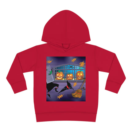 Whimsical Halloween Mischief Toddler Pullover Fleece Hoodie