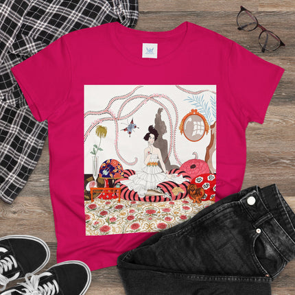 🌹🐕 The Rose Salon Companion Cotton Tee – Art Deco Fashion & Dog Elegance