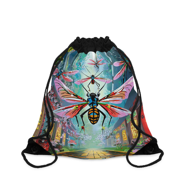 Neon Swarm Drawstring Bag