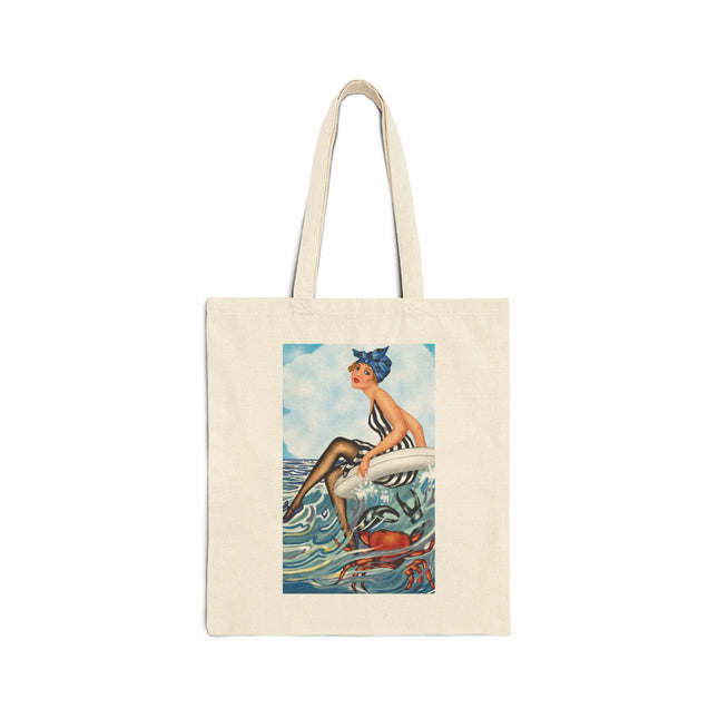 Playful Waves and Fashion Follies Cotton Canvas Tote Bag