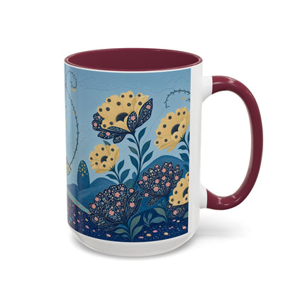 🌼🦋 The Enchanted Butterfly Garden Promenade Colorful Mug – Art Deco Floral Whimsy