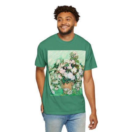Roses by Vincent Van Gogh Unisex Garment-Dyed T-shirt