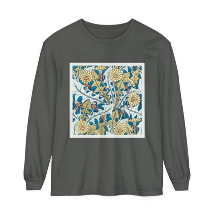 Art Nouveau Dandelion Flower Garment-dyed Long Sleeve T-Shirt