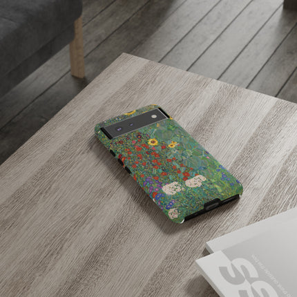 Farm Garden with Sunflowers by Gustav Klimt Phone Cases