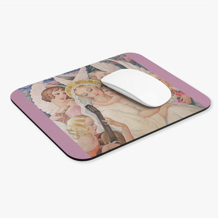 Madonna with Child Surrounded by Musical Angels by Gerda Wegener Mouse Pad, Rectangle