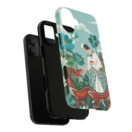 🐉🌿 The Dragon Keeper Phone Case – Art Deco Floral Fantasy