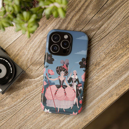🌹🎭 The Rose Masquerade Promenade Phone Case – Art Deco Floral Elegance