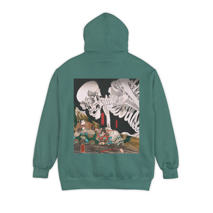 Mitsukuni Defying the Skeleton Spectre by Utagawa Kuniyoshi Unisex Garment-Dyed Hoodie