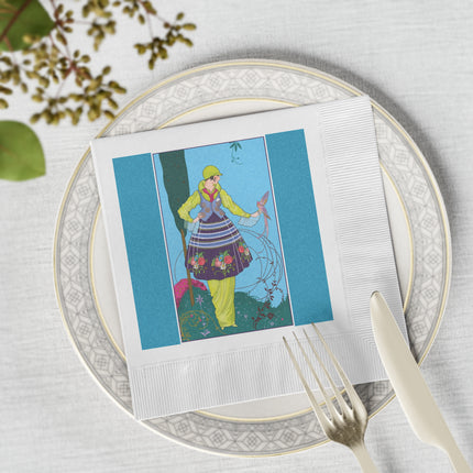 Exquisite Elegance by Umberto Brunelleschi White Coined Napkins