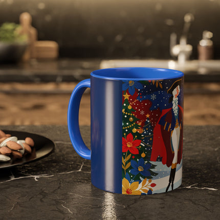🎭❄️ The Christmas Masquerade Lady Colorful Mug – Art Deco Holiday Fantasy