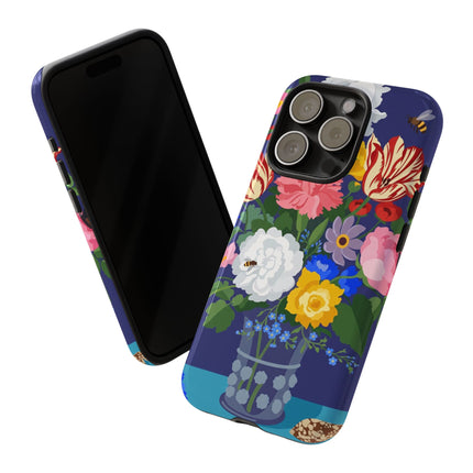 Midnight Floral Bouquet Phone Case – Vibrant Blooms & Enchanted Garden