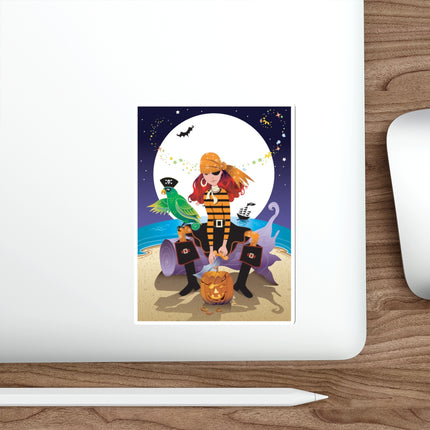 Moonlit Pirate Halloween Die-Cut Stickers (5 Sizes)