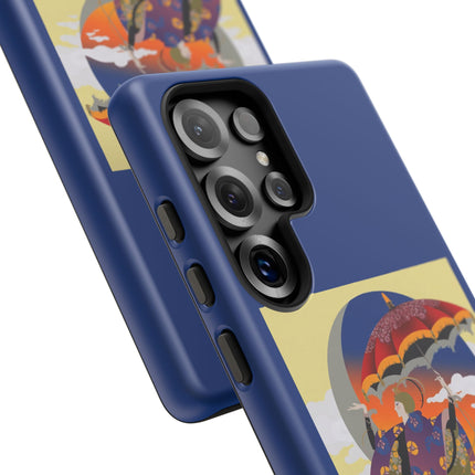 Parasol Sunset Geisha Phone Case – Elegant Twilight Grace