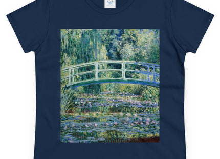 Water Lilies and Japanese Bridge by Claude Monet Women's Midweight Cotton Tee