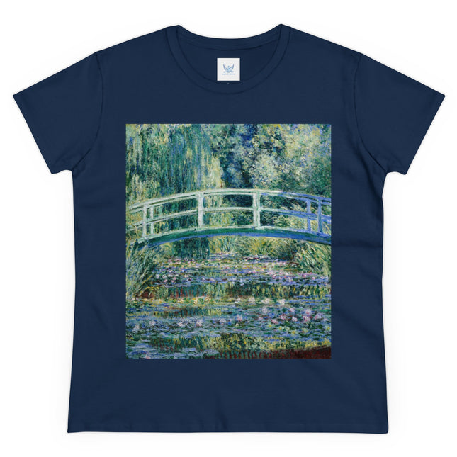 Water Lilies and Japanese Bridge by Claude Monet Women's Midweight Cotton Tee