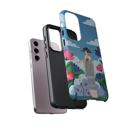 🌸🎩 The Lady Of The Grand Flower Garden Phone Case – Art Deco Fashion Illustration