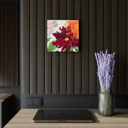 Dahlia Flower by Tanigami Kônan Acrylic Wall Clock, Round and Square