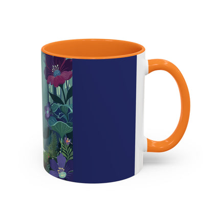 The Lady Of The Moonlit Fountain Colorful Mugs – Art Deco Botanical Serenity