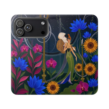 🌙🕯️ The Lady Of The Midnight Garden Flip Case – Art Deco Nocturne
