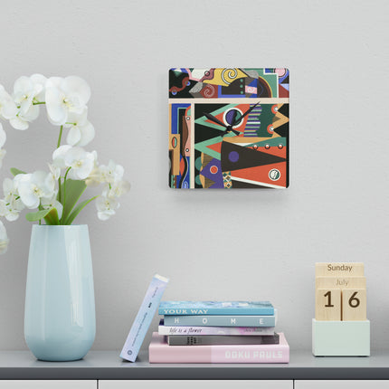 Collection decors et couleurs Pl.03 by Georges Valmiers Acrylic Wall Clock, Round and Square