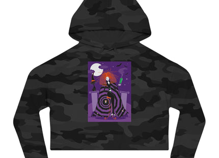 Mystic Elegance Women’s Cropped Hooded Sweatshirt