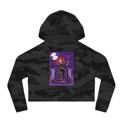 Mystic Elegance Women’s Cropped Hooded Sweatshirt