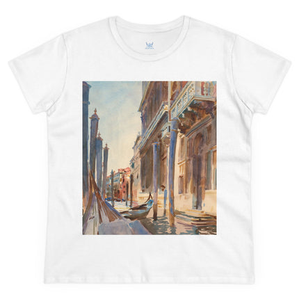 Gondola Moorings on the Grand Canal by John Singer Sargent Women's Midweight Cotton Tee