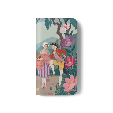 🌺🎭 The Garden Courtship Flip Case – Art Deco Floral Romance