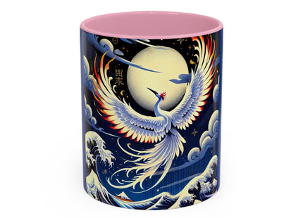 Majestic White Crane Colorful Mugs (11oz, 15oz)