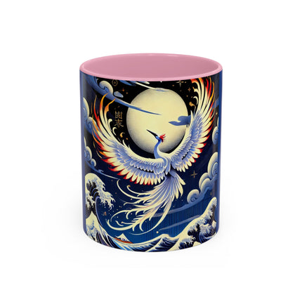Majestic White Crane Colorful Mugs (11oz, 15oz)