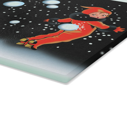 A Festive Snowball Glass Cutting Board