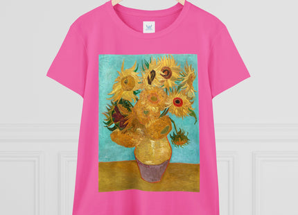 Vase with Twelve Sunflowers by Vincent van Gogh Women's Midweight Cotton Tee
