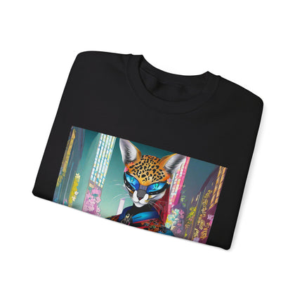 Cyber Cat Glamour Unisex Heavy Blend™ Crewneck Sweatshirt