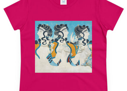 Reproduction of Ladies in Blue by Emile Gilliéron Women's Midweight Cotton Tee