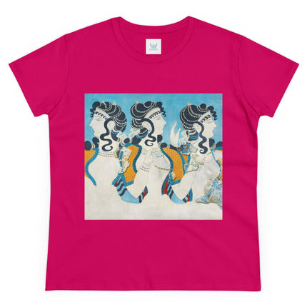 Reproduction of Ladies in Blue by Emile Gilliéron Women's Midweight Cotton Tee