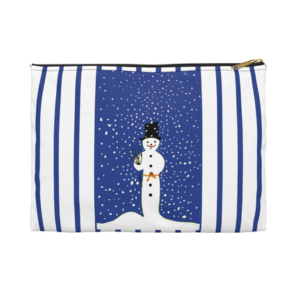 Snowman in Falling Snow Accessory Pouch
