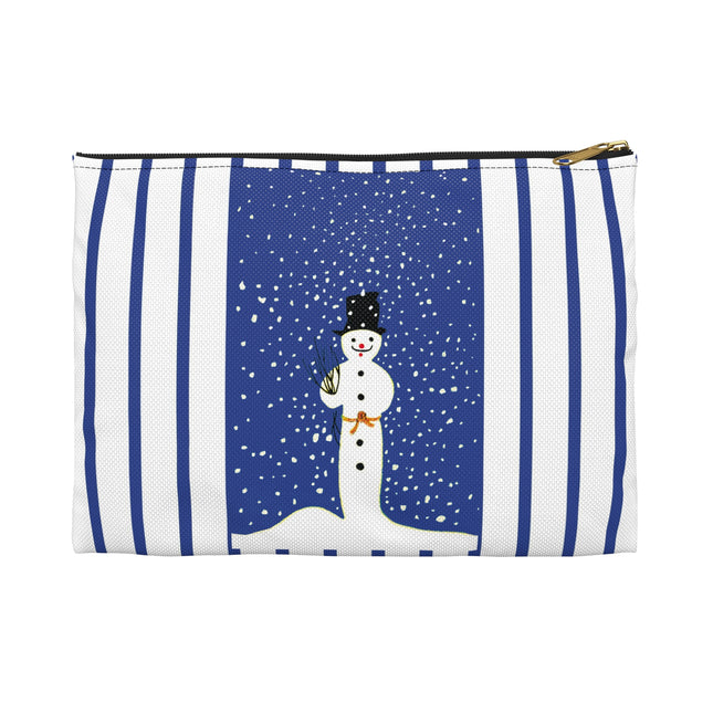 Snowman in Falling Snow Accessory Pouch