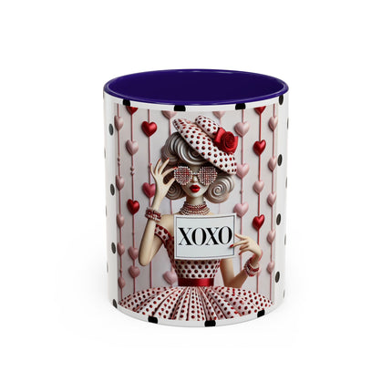 Fashionably Yours, XOXO Colorful Mugs (11oz, 15oz)